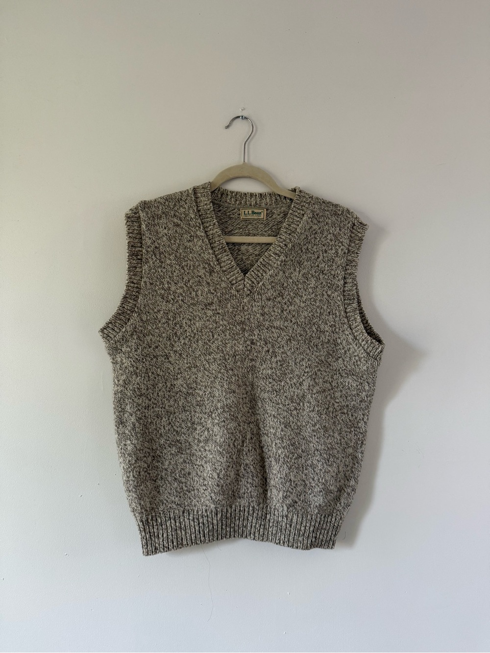 Vintage L.L. Bean Marled Knit Sweater Vest | Oatmeal Western Grandpa Core Vest